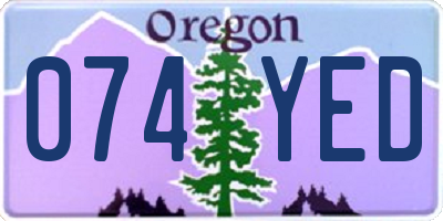 OR license plate 074YED