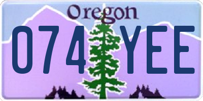OR license plate 074YEE
