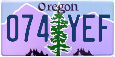 OR license plate 074YEF