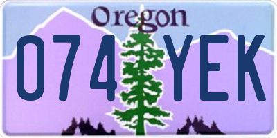 OR license plate 074YEK