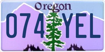 OR license plate 074YEL