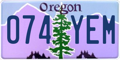 OR license plate 074YEM