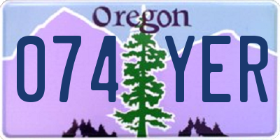 OR license plate 074YER