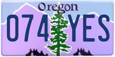 OR license plate 074YES