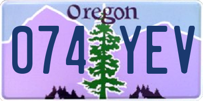 OR license plate 074YEV