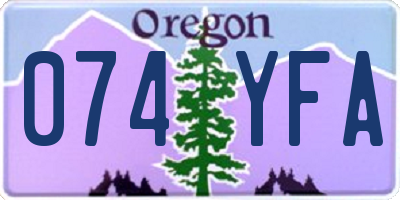 OR license plate 074YFA