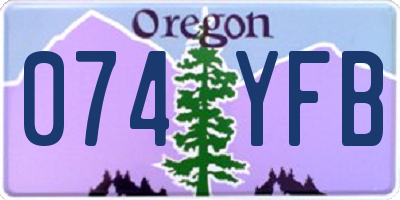 OR license plate 074YFB