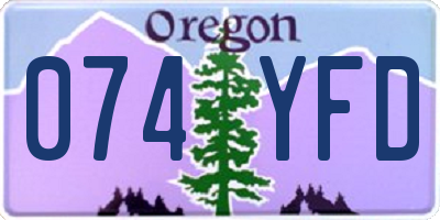 OR license plate 074YFD