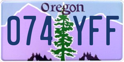 OR license plate 074YFF