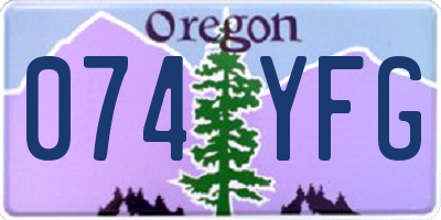OR license plate 074YFG