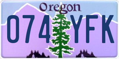 OR license plate 074YFK