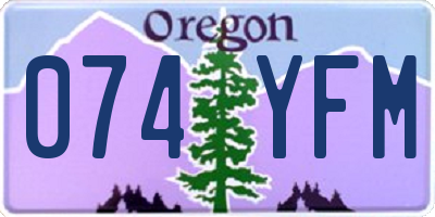 OR license plate 074YFM