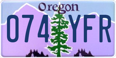 OR license plate 074YFR