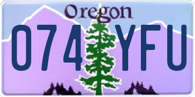OR license plate 074YFU