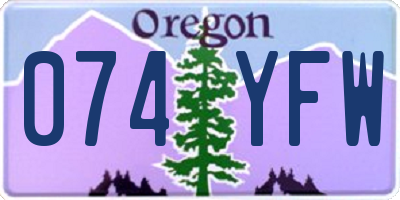 OR license plate 074YFW