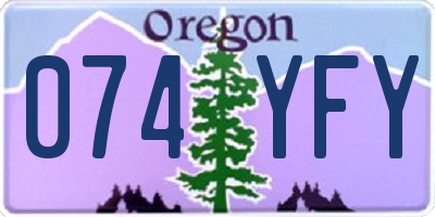 OR license plate 074YFY
