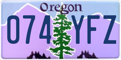 OR license plate 074YFZ