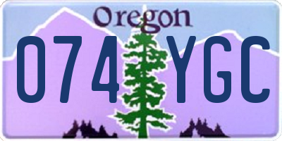 OR license plate 074YGC