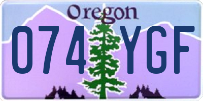 OR license plate 074YGF