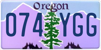 OR license plate 074YGG