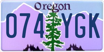 OR license plate 074YGK