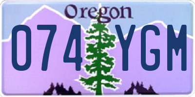 OR license plate 074YGM