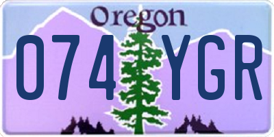 OR license plate 074YGR