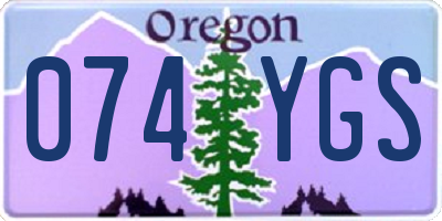 OR license plate 074YGS