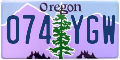 OR license plate 074YGW