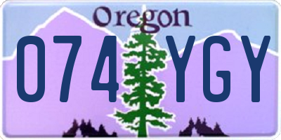 OR license plate 074YGY