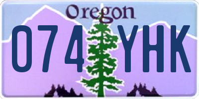 OR license plate 074YHK