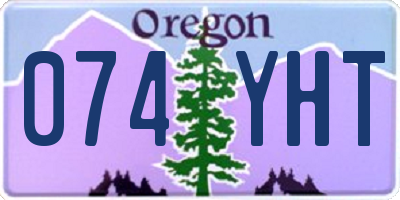 OR license plate 074YHT