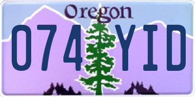 OR license plate 074YID