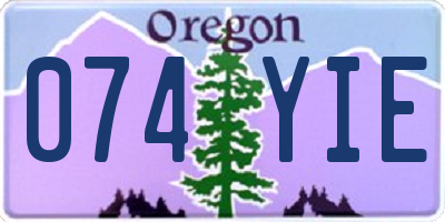 OR license plate 074YIE
