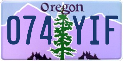 OR license plate 074YIF