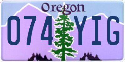 OR license plate 074YIG