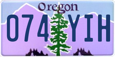 OR license plate 074YIH