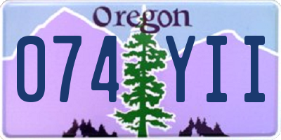 OR license plate 074YII