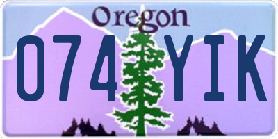 OR license plate 074YIK