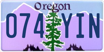 OR license plate 074YIN