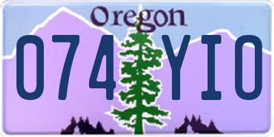 OR license plate 074YIO