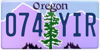OR license plate 074YIR