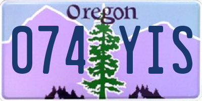 OR license plate 074YIS