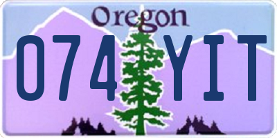OR license plate 074YIT