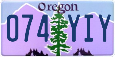 OR license plate 074YIY