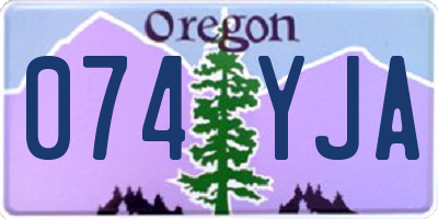 OR license plate 074YJA