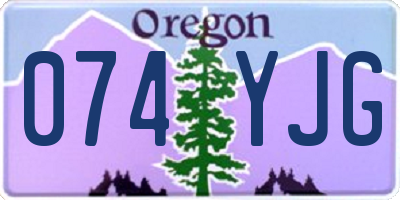 OR license plate 074YJG