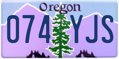 OR license plate 074YJS