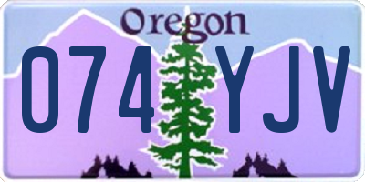 OR license plate 074YJV