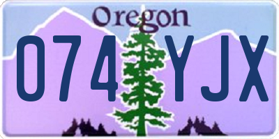 OR license plate 074YJX
